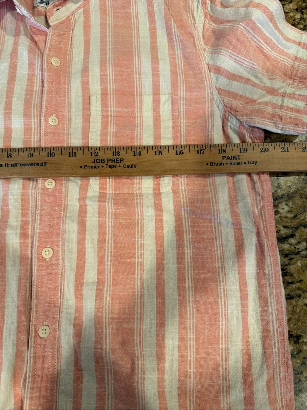 American Eagle pink white striped button-up shirt sleeve 100 cotton shirt medium